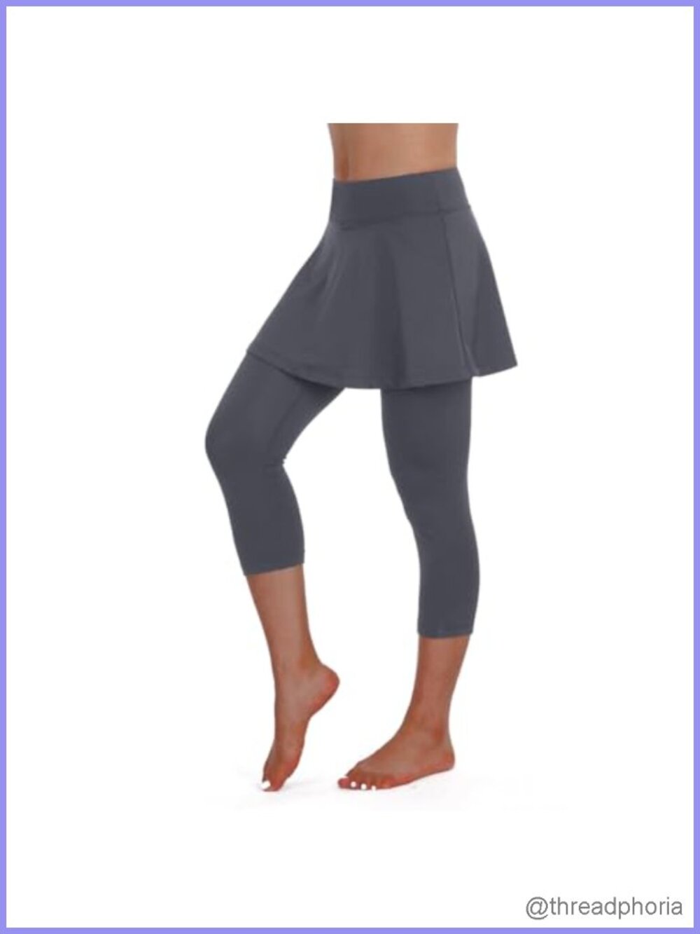 Skirted Leggings Women 3/4 Length Tennis Golf Pickleball High Waist Athletic